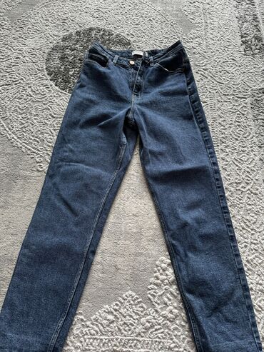 джинсы темно синие плотная джинса: Мом, Mango, Высокая талия