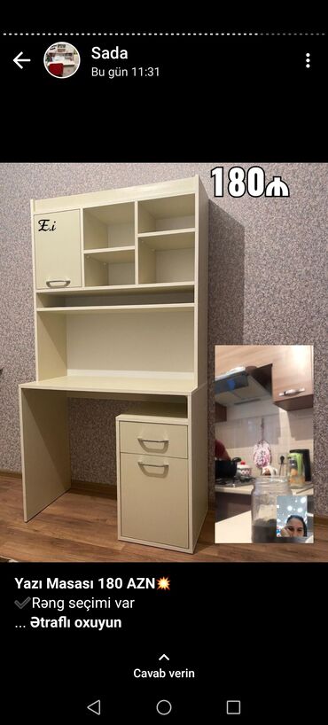 Masalar: Yazı masası, Yeni, Açılmayan, Laminat, Dördbucaq masa -da lalafo.az — 13 Masalar: Yazı masası, Yeni, Açılmayan, Laminat, Dördbucaq masa — 13