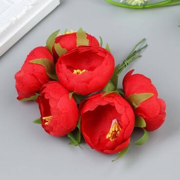 цветок амариллиса: Цветок - декор для творчества "Королевский пион" в букете 6 шт
