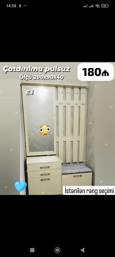 220: Dəhliz üçün kupe-çantalı paltar asqısı və şkaf dəsti - Ölçü — 4