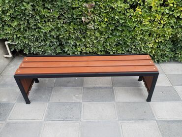 Skameykalar, lavoçkalar: Metall karkaslı skamya - Dizayn: Düz xəttli, arxalıqsız, 4 taxtalı — 12