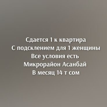 аренда квартиры на месяц: 1 бөлмө, Менчик ээси, Чогуу жашоо менен, Толугу менен эмереги бар