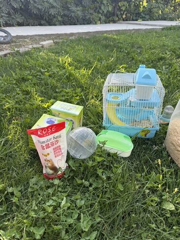 джунгарские хомяки: Набор для хомяка “всё в одном”. В комплекте: - Клетка компактная с