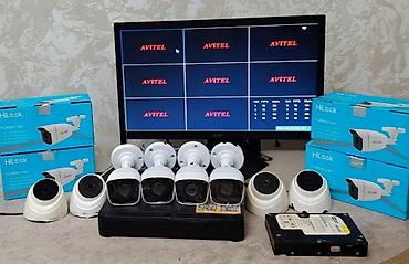 eve kamera sistemi: Manitor DVR8 çıxışlı 8 ədəd kamera gecə gündüz görüntülü çöl — 1