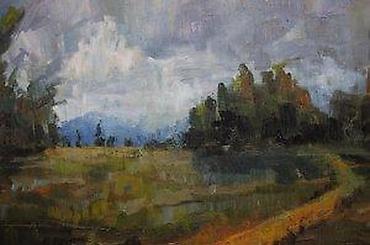za kucu: SLIKA PEJZAŽ, IMPRESIONIZAM, ULJE NA PLATNU, 40 X 50 | Slika sa — 6