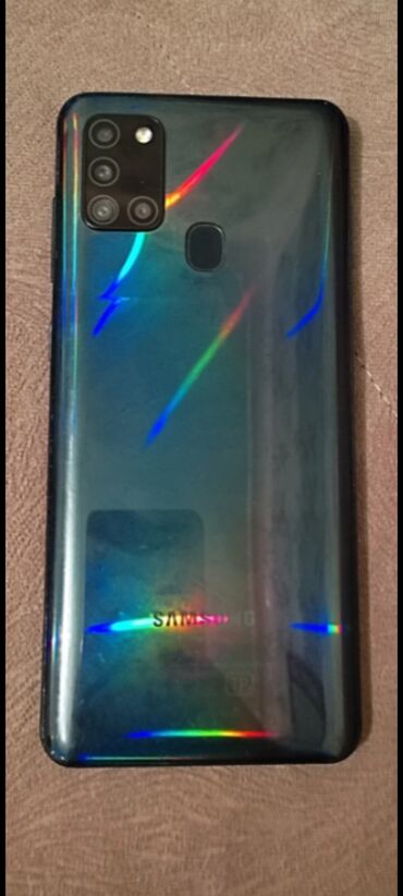 balaca telefonlar qiymeti: Samsung Galaxy A21S, 32 GB, rəng - Göy, Barmaq izi, İki sim kartlı