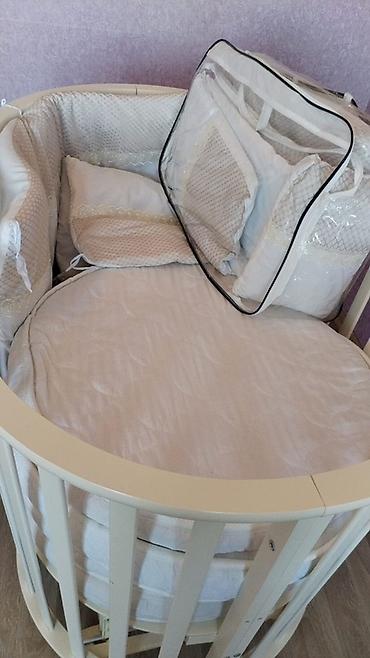 Beşiklər: Uşaq beşiyi satilir 120 manata 2 boyuk matras,2 yumru matras ustunde — 3