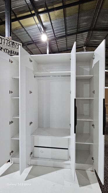 Шифоньеры: Шифоньер, Новый, Прямой, цвет - Белый, ЛДСП — 8