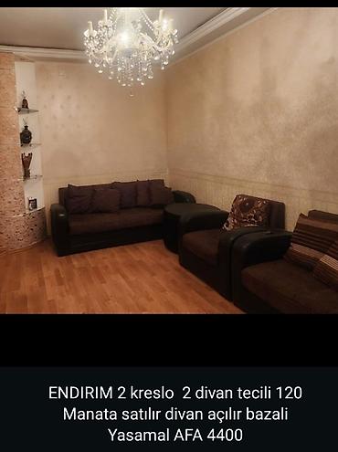 kohnə divan aliram: İşlənmiş, Divan, 2 kreslo, Bazalı, Açılan — 1