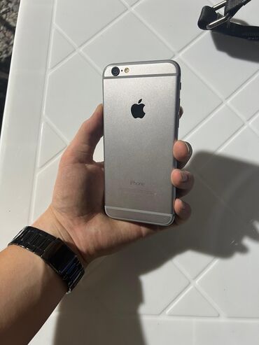 Apple iPhone: IPhone 6, Б/у, 16 ГБ, Серебристый, Зарядное устройство, Чехол, 100 %