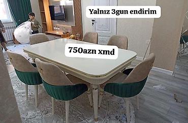 Yemək otağı üçün 1 masa + 6 stul dəsti. - Rəng: krem/ivory masa üstü lalafo.az -da Yemək otağı üçün 1 masa + 6 stul dəsti. - Rəng: krem/ivory masa üstü