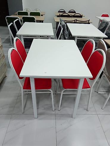 ofis stul: Mətbəx üçün, Yeni, Açılmayan, Dördbucaq masa, 4 stul — 3