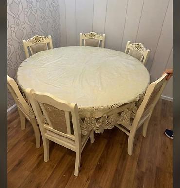 Oval masa 6 stulla. 330azn. masa acilandi . ağır masadi unvan