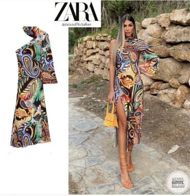 salativi reng: Вечернее платье, Миди, Zara, XS (EU 34)