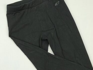 spodnie czarne cargo: Leggings for kids, 4F Kids, 12 years, 152, condition - Good