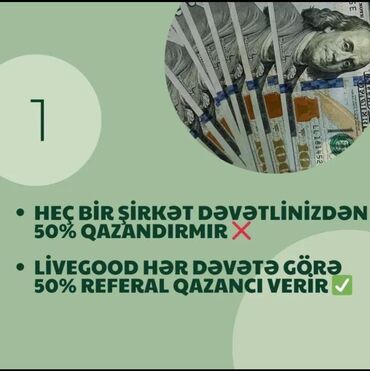 Başqa xidmətlər: LiveGood şirkəti tərəfindən təklif olunan bu fürsət, 50% referal
