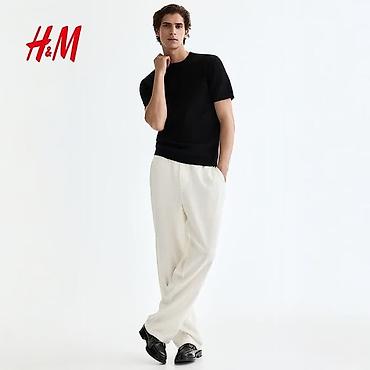 мужской шым: Мужские брюки, XL, H&M, Новый, цвет - Белый, Самовывоз, Платная доставка — 2