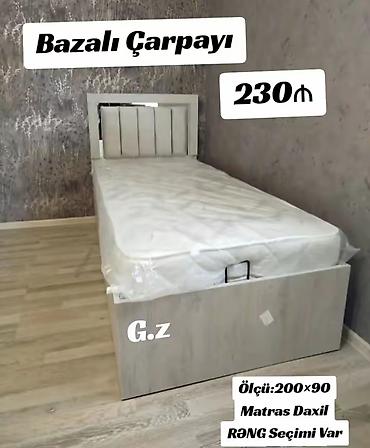 Bazalı çarpayı – tək nəfərlik model - Ölçü: 200×90 sm - Matras lalafo.az -da Bazalı çarpayı – tək nəfərlik model - Ölçü: 200×90 sm - Matras
