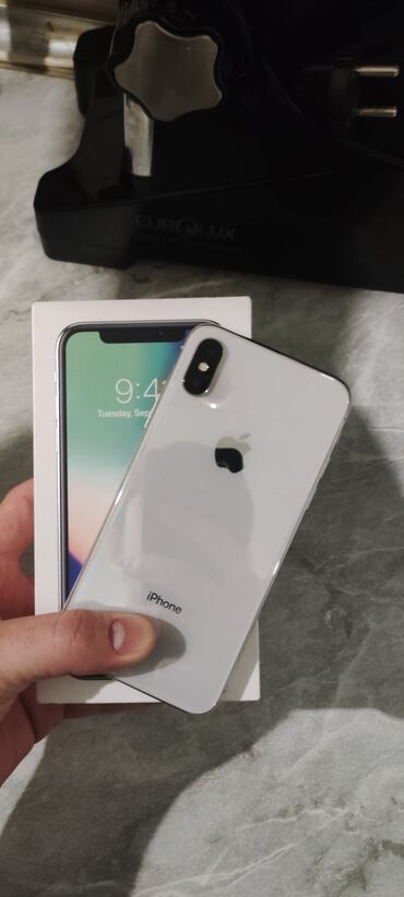 iphone c: IPhone X, 256 ГБ, Белый