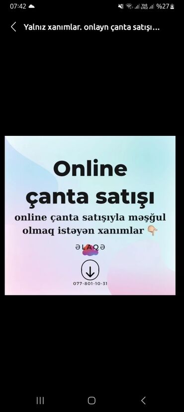 bəylər üçün online iş: Satış meneceri tələb olunur, Yalnız qadınlar üçün, İstənilən yaş, Təcrübəsiz, Gündəlik ödəniş