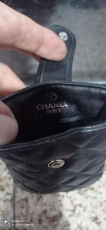 chanel mindjuse: Chanel mini çanta – zəncirli asqılı - Material: qara rəngli, romb — 2