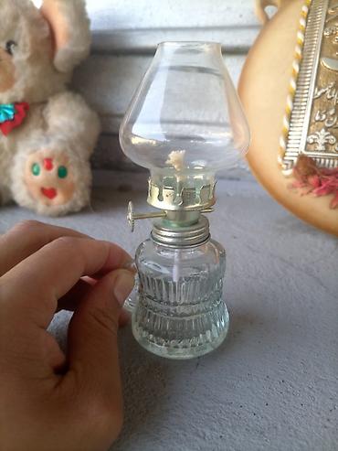 kecəl kosa şəkilləri: Kiçik şüşə kerosin lampası (mini neft lampası) - Material: şəffaf — 2