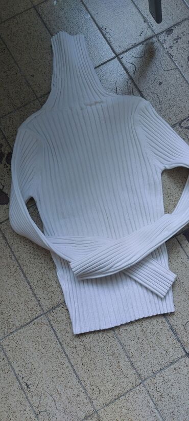 Roll-necks: M (EU 38), Cotton, Single-colored, color - White