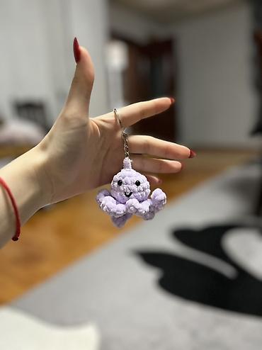 qizil ad klonlari: Ametist-bənövşəyi rəngdə toxunma mini oktopod brelok - Material — 1