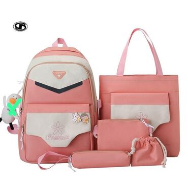 Rukzaklar: Dördlü və beşli çantalar dəsti. Dəstə bir ədəd rəngli və rəngli — 26