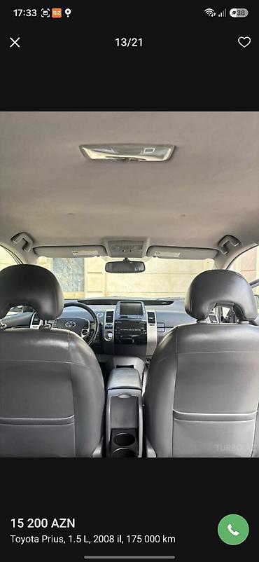 prius diskləri: Toyota Prius: 1.5 l | 2008 il Hetçbek — 6