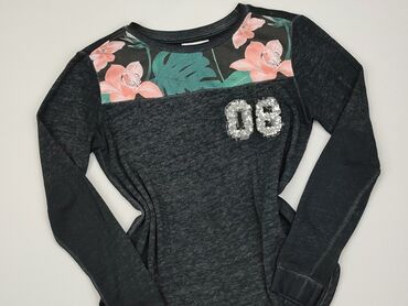 czarna majtki w kolorowe kwiaty: Bluza, H&M, 12 lat, 146-152 cm, stan - Zadowalający
