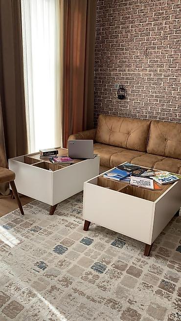divan istikbal: Xüsusi dizayn salon mebeli dəsti - Künc divan: Qəhvəyi rəngli, yumşaq — 2