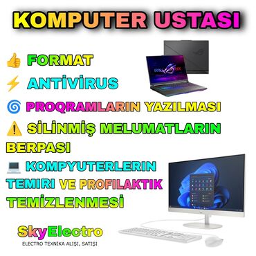 ремонт ноутбуков замена экрана цена: 💻👍 SKYELECTRO KOMPUTER/NOUTBUK USTASI 💿 FORMAT ⚡ANTİVİRUS 🌀