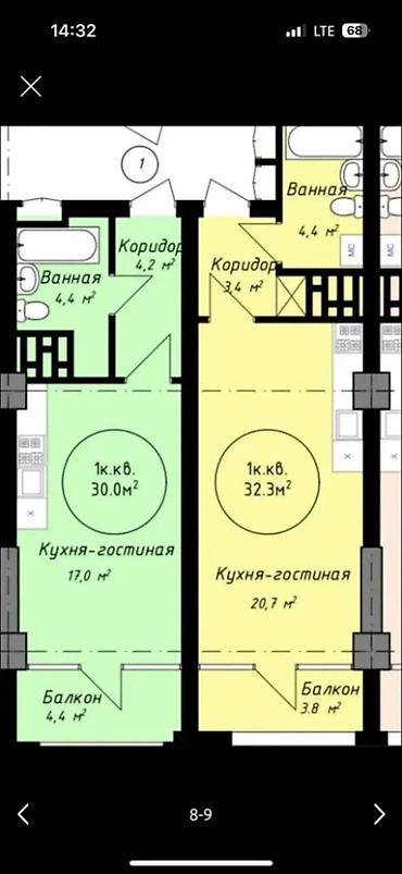 Построен, Элитка, 1 комната, 32 м²