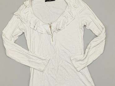 białe bluzki z długim rękawem z dekoltem: Bluzka Damska, Monnari, M, stan - Zadowalający