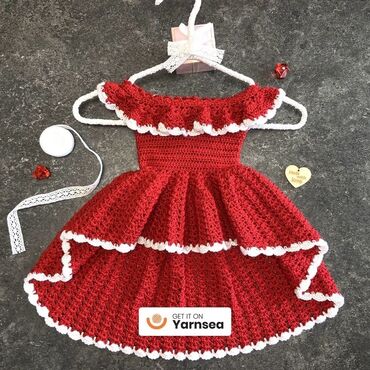 Dəstlər: Qırmızı-ağ rəng palitrasında əl ilə toxunmuş körpə geyim dəstləri - — 14