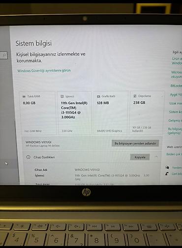 HP: HP pavilion noutbuk – nazik və yüngül alüminium gövdə, gümüşü rəng. - — 15
