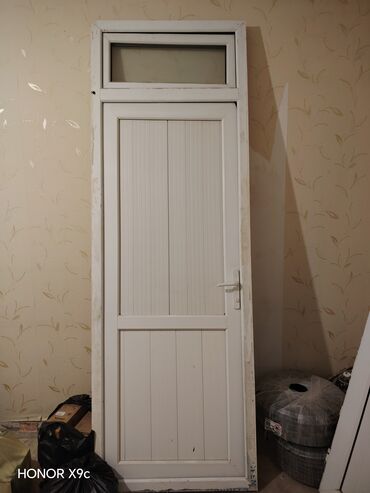 Фурнитура и комплектующие: PVC qapı və üst transom pəncərə dəsti - Material: ağ rəngli