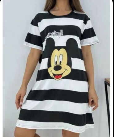 Ev geyimləri, pijamalar: Qadınlar üçün ev geyimi – rahat geniş kəsimli t-shirt donlar (Tunika) — 3