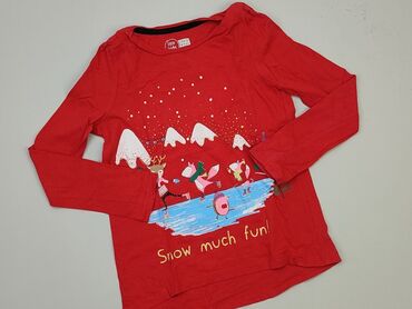 czerwona bluzka na święta: Bluzka, Little kids, 9 lat, 128-134 cm, stan - Bardzo dobry