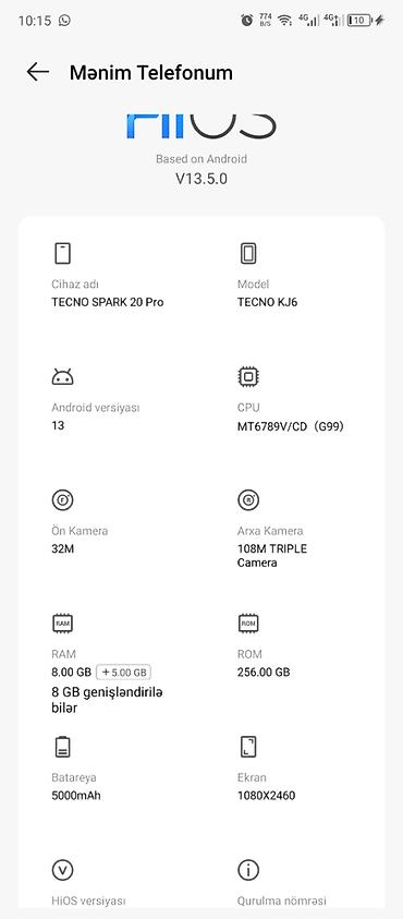 ipone 5 s: Tecno Spark 20 Pro, 256 GB, rəng - Yaşıl — 3