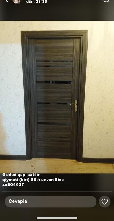 Фурнитура и комплектующие: Məhsul: Daxili otaq qapıları (6 ədəd) Təsvir: - Material: ağac