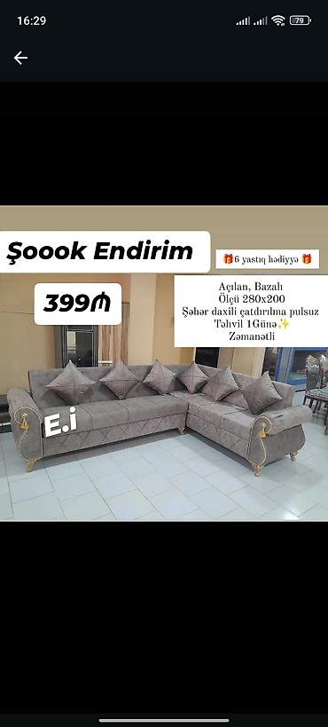 Divanlar: Künc divan, Yeni, Açılan, Bazalı, Şəhərdaxili pulsuz çatdırılma — 1