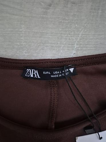 hermes papuce cena: ZARA haljina, model sa preklopom na grudima - Boja: tamno braon - — 4