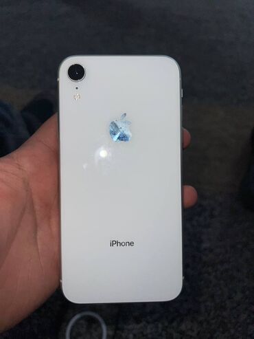 айфон колдонулган: IPhone Xr, Колдонулган, 64 ГБ, Ак, Коргоочу айнек, Каптама, Кабель, 81 %