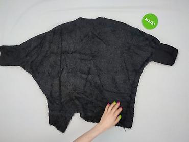 czarny sweter oversize: Ponczo damskie, rozmiar One size — 3