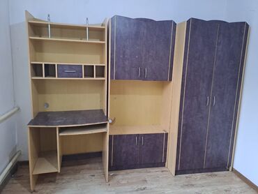 б у кухонные шкафы: Шифоньер, Колдонулган, Түз, түсү - Кызгылт көк, Жыгач