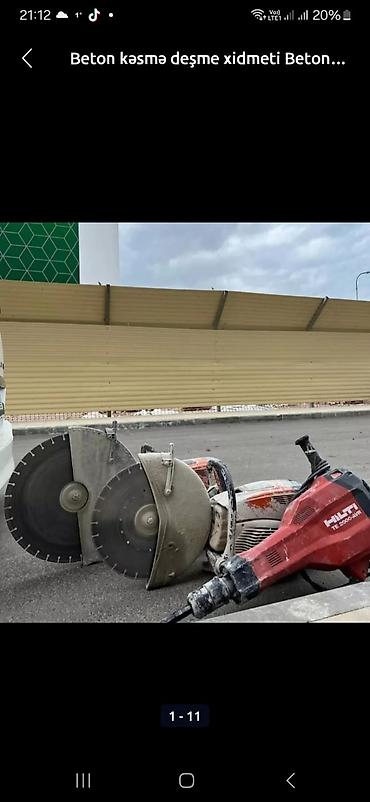 Beton işləri: #Betonkesme #betondeşmə Beton kubik kərpic - dən kəsim deşim — 12