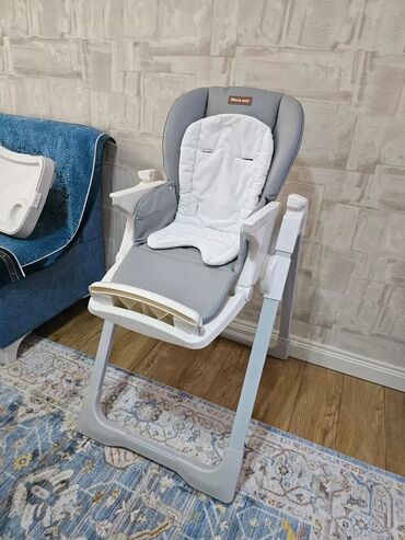 Другие товары для детей: Mstar Baby uşaq yemək stulu - Rəng: boz-ağ - Yumşaq yastıqlı oturacaq