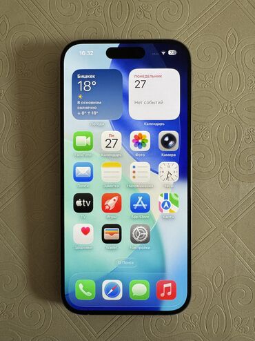 списанный айфон: IPhone 15 Pro, Колдонулган, 256 ГБ, White Titanium, Каптама, Кабель, Куту, 86 %